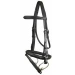  Plain Raised Padded Comfort Crown Dressage Bridle with Flash less Reins