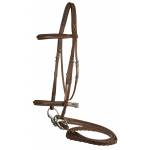  Fancy Raised Padded Comfort Crown Bridle with  Fancy Raised Laced Reins