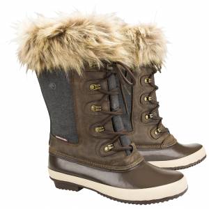   Ladies Canvas Fur Top Winter Boot